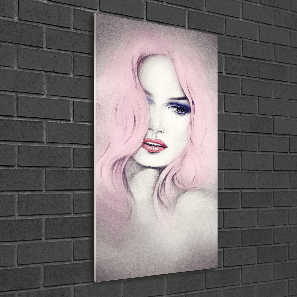 Verticale foto op glas Abstracte vrouw