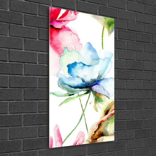 Verticale glasfoto Klaprozen