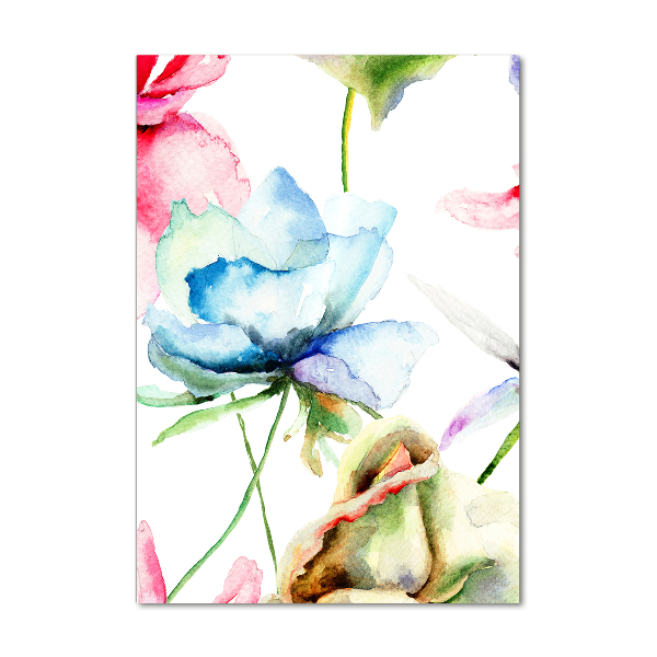 Verticale glasfoto Klaprozen