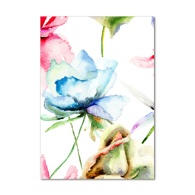 Verticale glasfoto Klaprozen