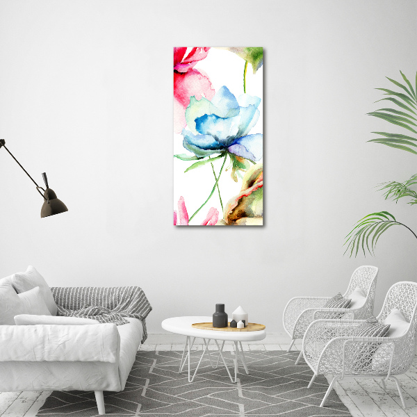 Verticale glasfoto Klaprozen