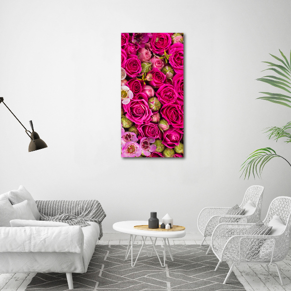 Verticale glasfoto Een boeket bloemen