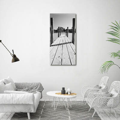 Verticale glasfoto Houten steiger
