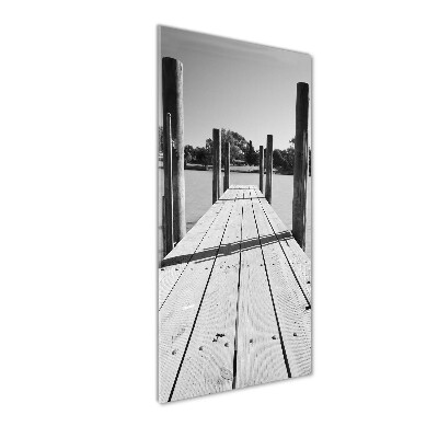 Verticale glasfoto Houten steiger