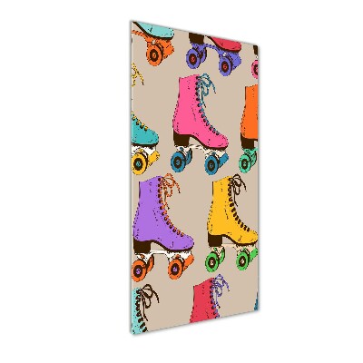 Verticale glasfoto Kleurrijke rolschaatsen