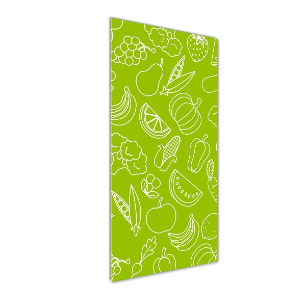 Verticale foto op glas Groenten en fruit