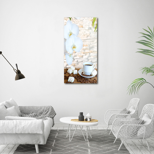 Verticale glasfoto Een kopje koffie