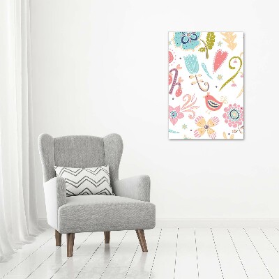 Foto obraz zdjęcie na szkle pionowy Rośliny i ptak