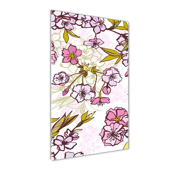 Verticale foto op glas Kersenbloesems