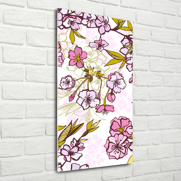 Verticale foto op glas Kersenbloesems