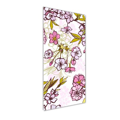 Foto obraz szkło hartowane pionowy Kwiaty wiśni