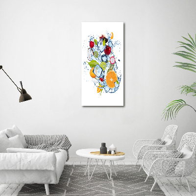 Verticale glasfoto Fruit en ijs