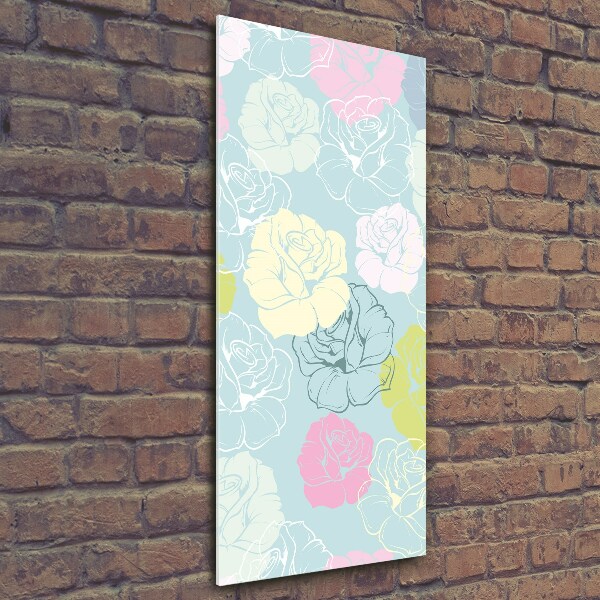Verticale glasfoto Rozen