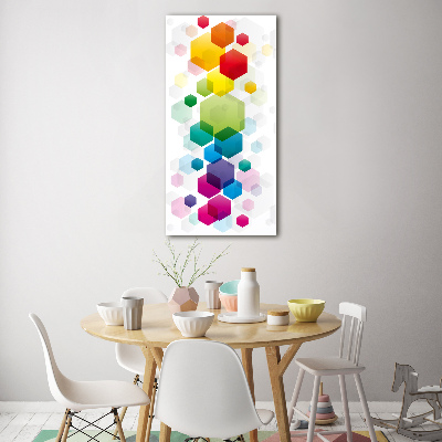 Foto obraz na szkle pionowy Kolorowe sześciany