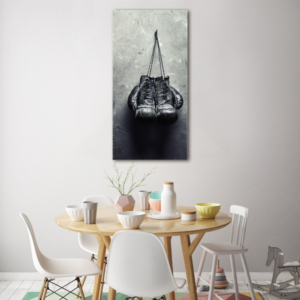 Verticaal glasschilderij Bokshandschoenen