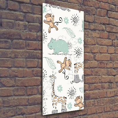 Verticale glasfoto Dieren van Afrika