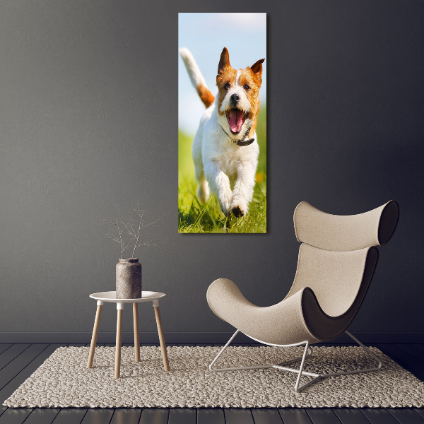 Verticaal glasschilderij Jack Russell hond