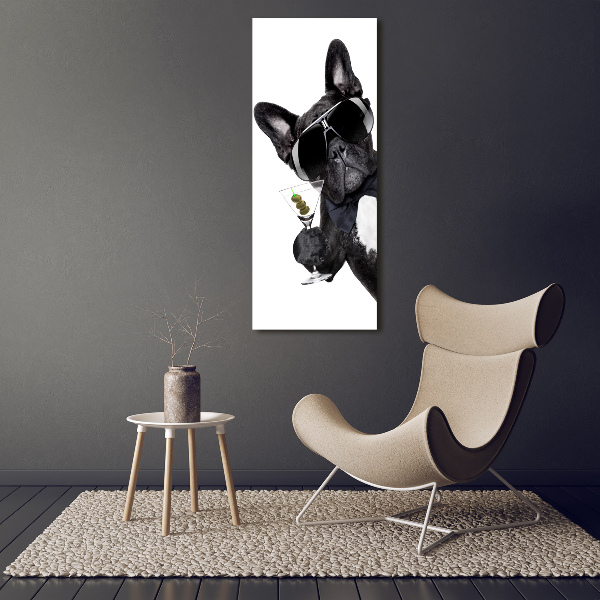 Verticale foto op glas Piez met martini