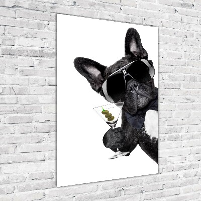 Verticale foto op glas Piez met martini