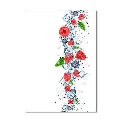 Verticale glasfoto Bosvruchten en ijs