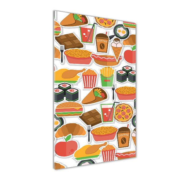 Verticale foto op glas Fastfood