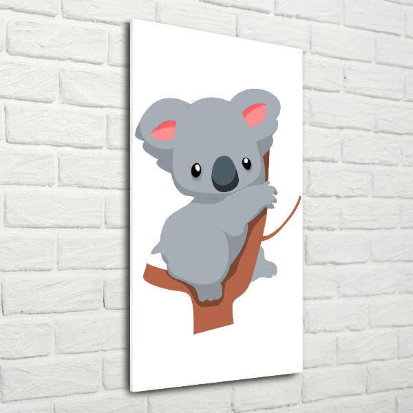 Verticaal glasschilderij Panda in een boom