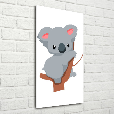 Foto obraz szklany pionowy Panda na drzewie