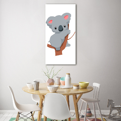 Verticaal glasschilderij Panda in een boom