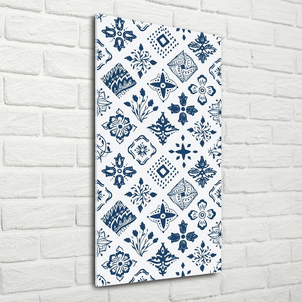 Verticale foto op glas Bloemenpatroon