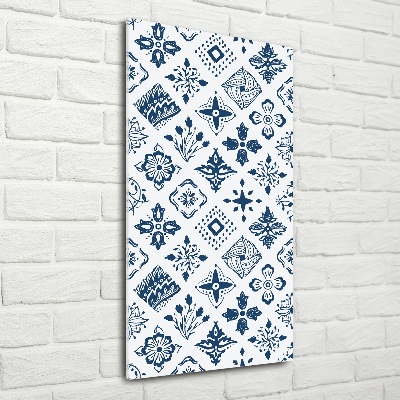 Verticale foto op glas Bloemenpatroon