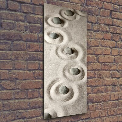 Verticale foto op glas Stenen in het zand