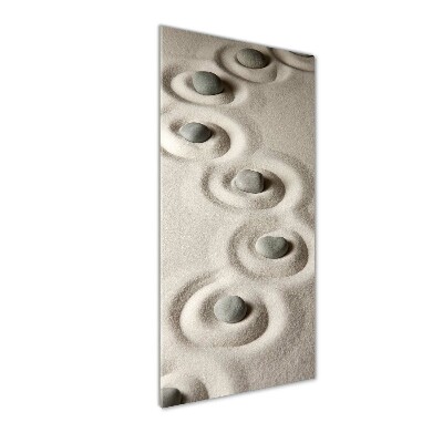 Verticale foto op glas Stenen in het zand