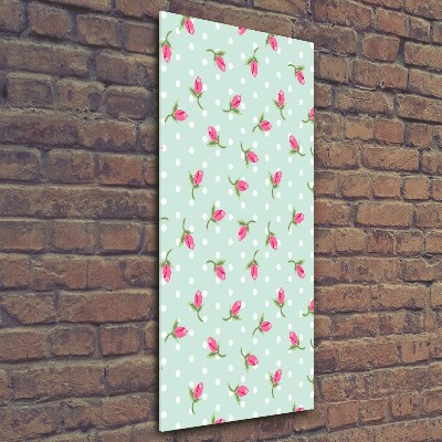 Verticaal glasschilderij Rozen