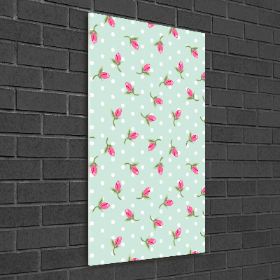 Verticaal glasschilderij Rozen