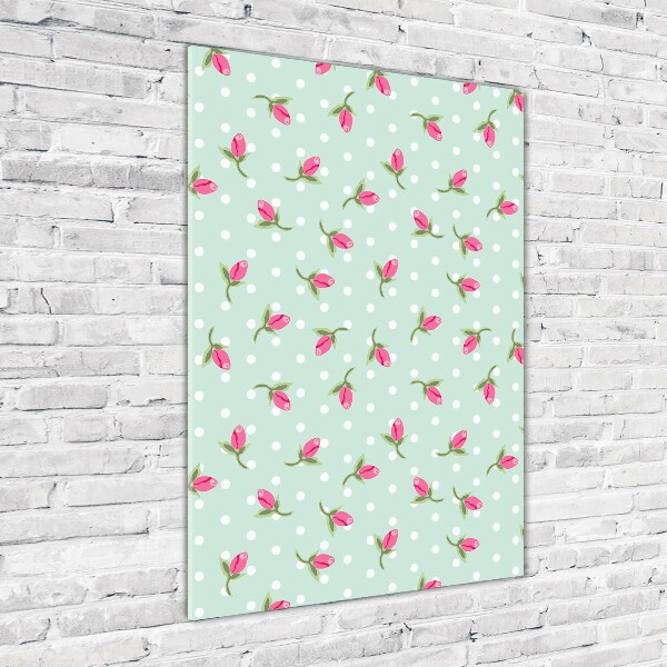 Verticaal glasschilderij Rozen