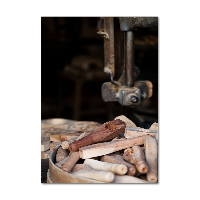 Verticale glasfoto Houten gereedschap