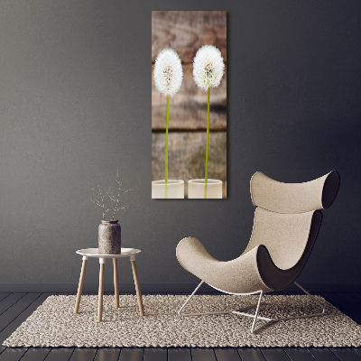 Verticale foto op glas Paardenbloemen