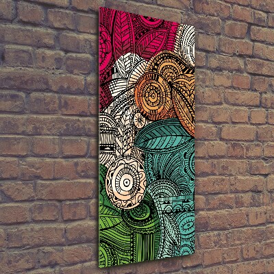 Verticale glasfoto Abstracte veren