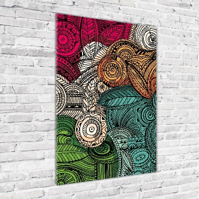 Verticale glasfoto Abstracte veren