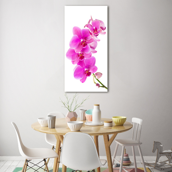 Verticale glasfoto Roze orchidee