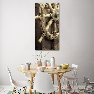 Verticale foto op glas Het roer van een jacht