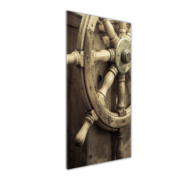 Verticale foto op glas Het roer van een jacht