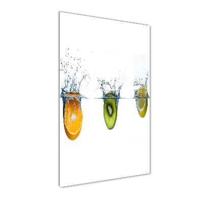 Verticale glasfoto Fruit onder water