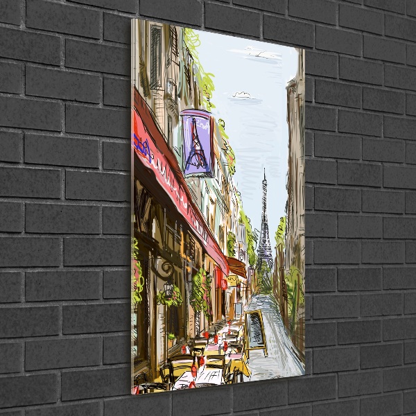 Verticale glasfoto Eiffeltoren Parijs