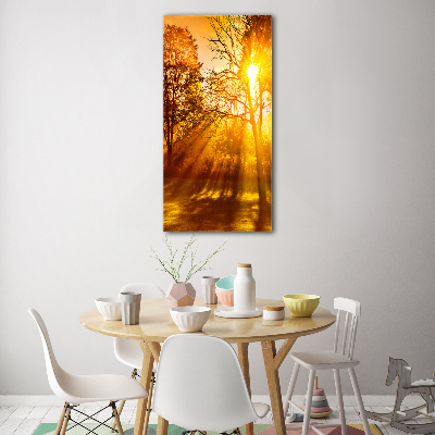 Verticaal glasschilderij Park in de herfst