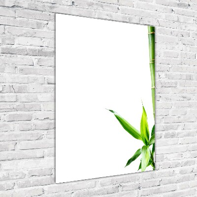 Nowoczesny szklany obraz ze zdjęcia pionowy Bambus