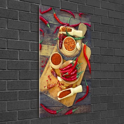 Verticale foto op glas Chilipepers