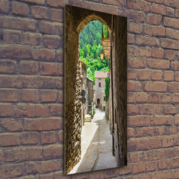 Verticale foto op glas Een charmante straat