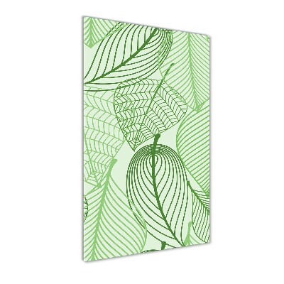 Verticale glasfoto Groene bladeren