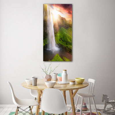 Verticale glasfoto Waterval